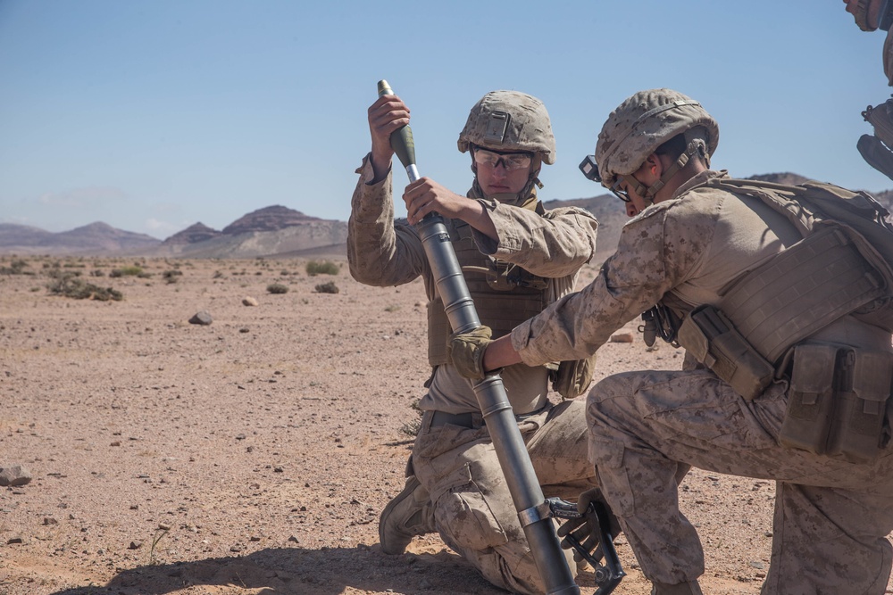 U.S. Marines conduct mortar and rocket live fire range operations during Eager Lion