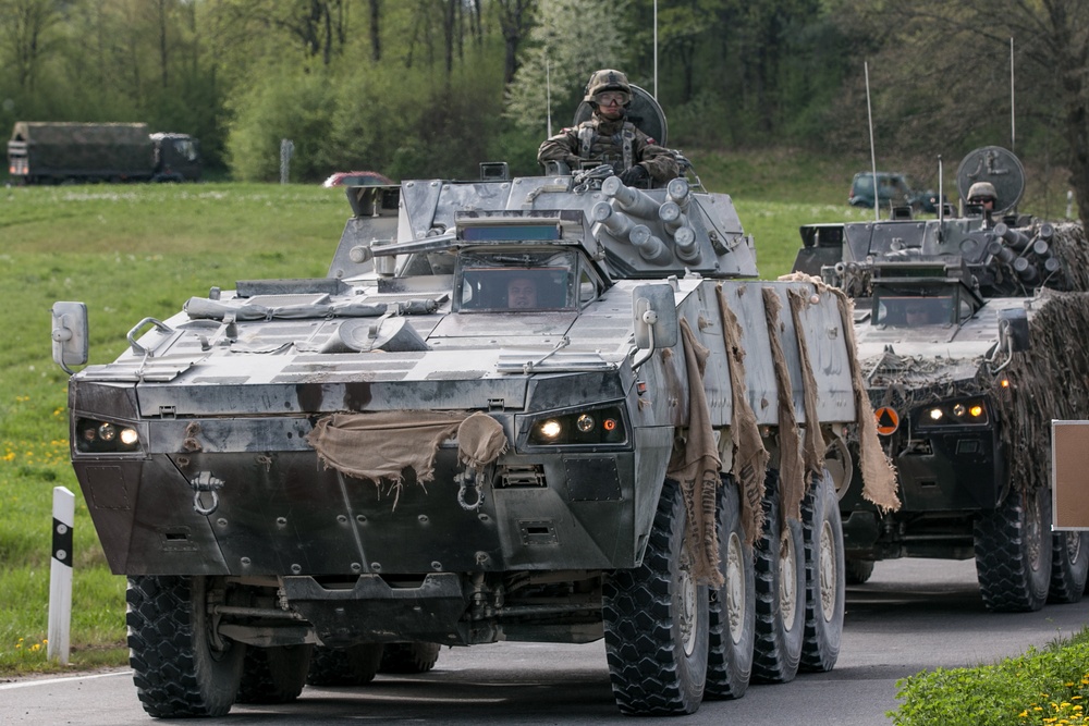 Polish, U.S. Soldiers Convoy to Hohenfels Training Area For Combined Resolve X