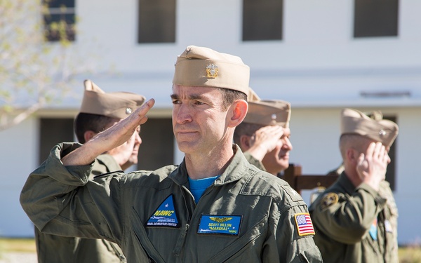 Rear Adm. Scott Dillon arrives for NAWCWD Change of Command