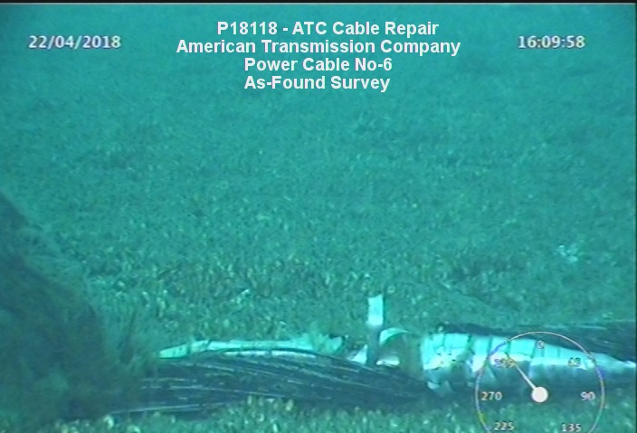 Photo of damage to underwater cables in Straits of Mackinac
