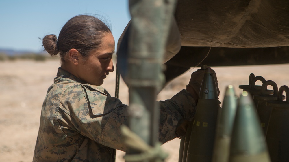 Female Marines bringing the fire to artillery