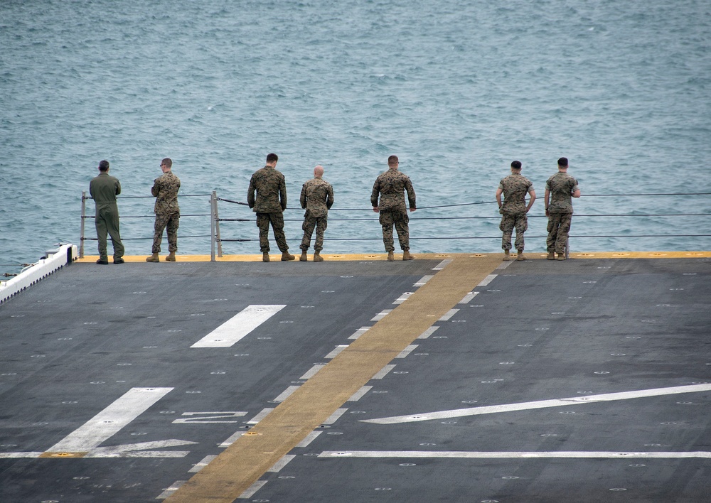 The Wasp Expeditionary Strike Group has been operating with the MEU for nearly two months as part of a routine patrol in the Info-Pacific.