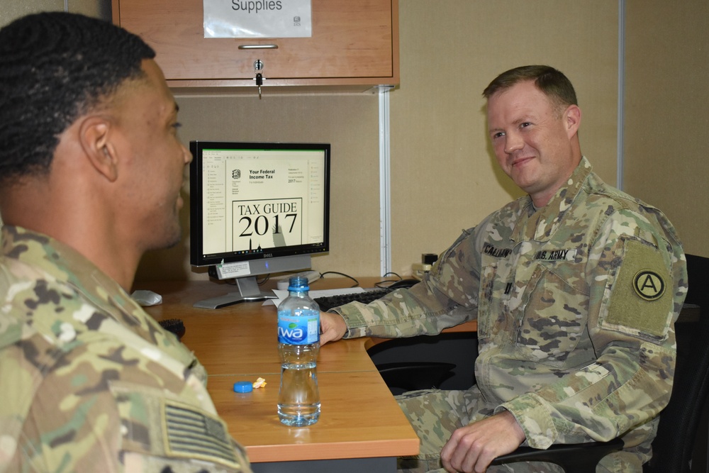 Tax preparation at Camp Arifjan