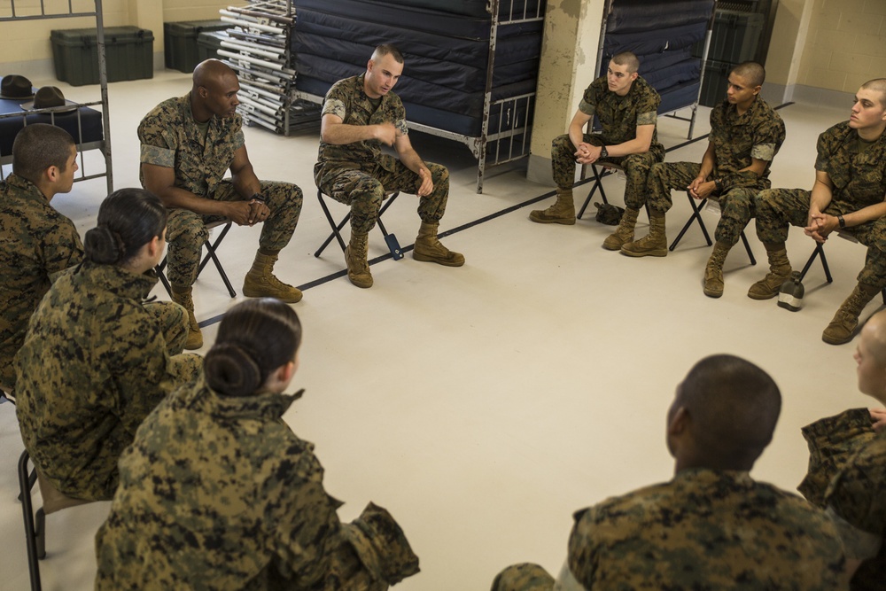 New Marines receive mentorship during fourth phase on Parris Island