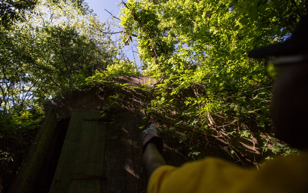 Preserving History: U.S. Marines and Sailors work with Woods Conservancy to clean up historic bunkers