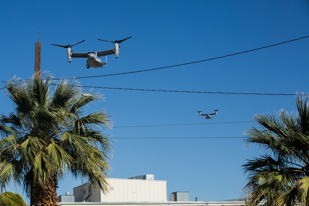 NEO flies into the Combat Center