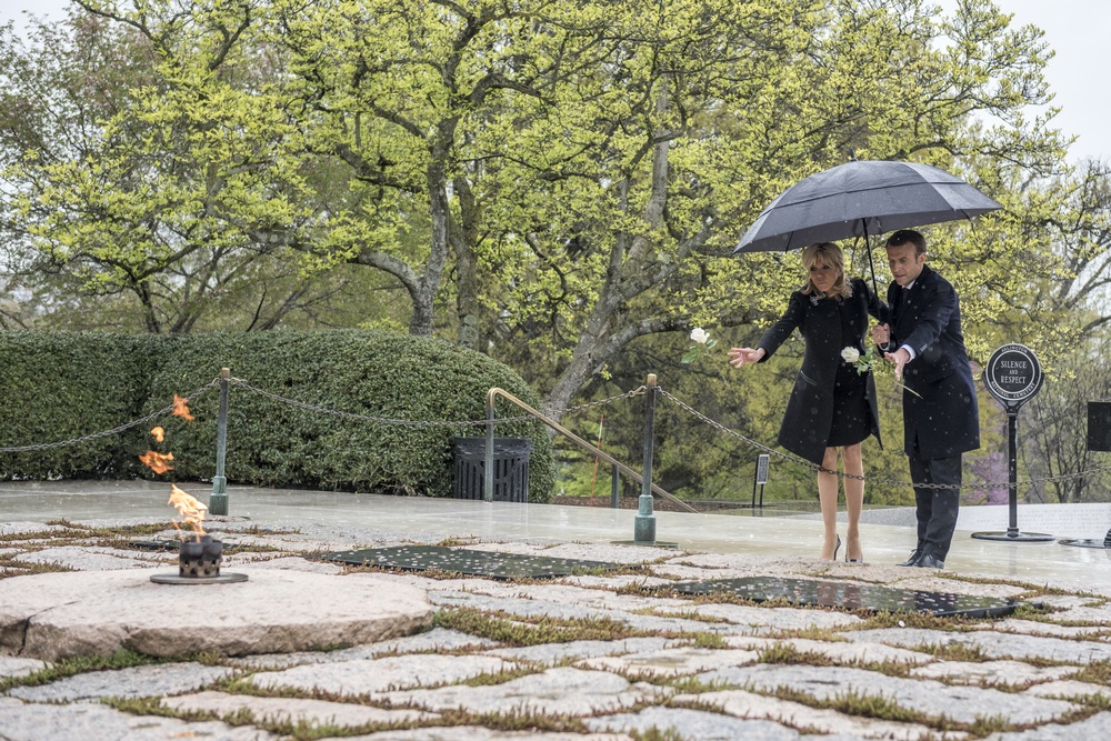French President Emmanuel Macron Visits Arlington National Cemetery