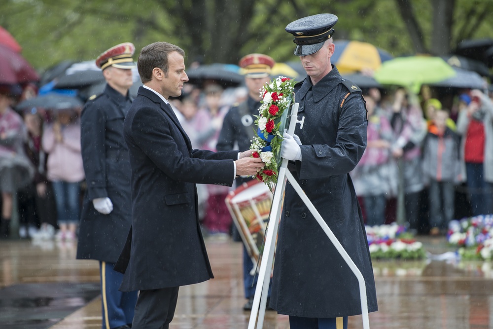 French President Emmanuel Macron Visits Arlington National Cemetery