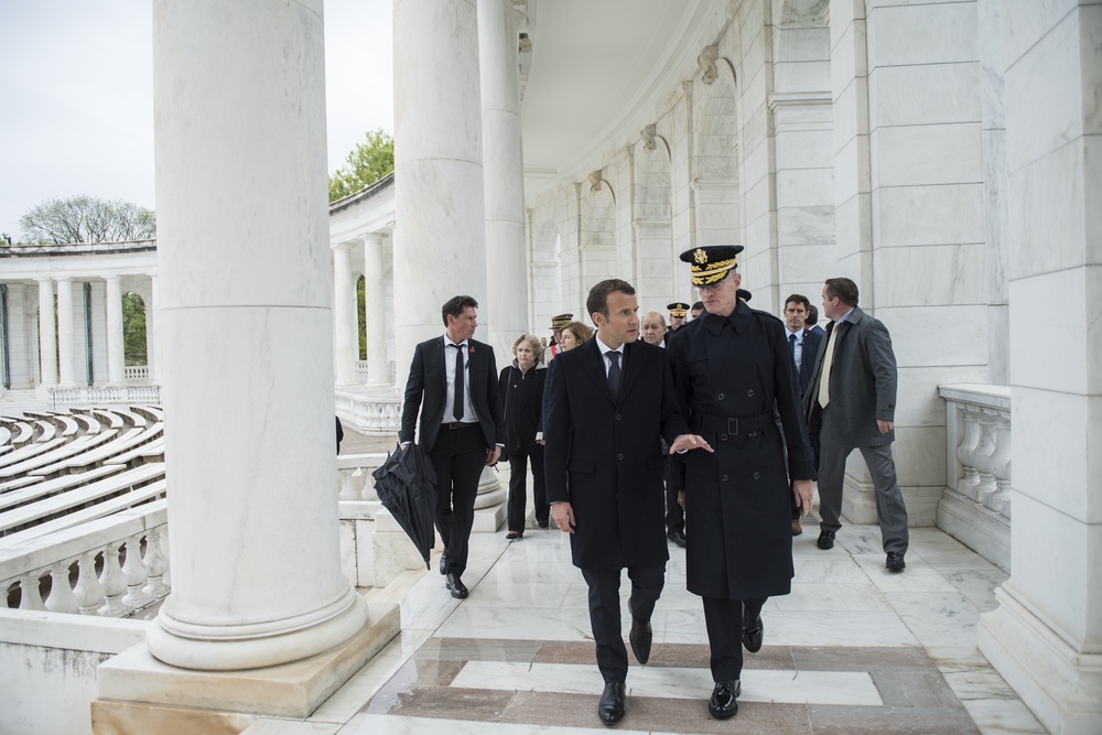 French President Emmanuel Macron Visits Arlington National Cemetery