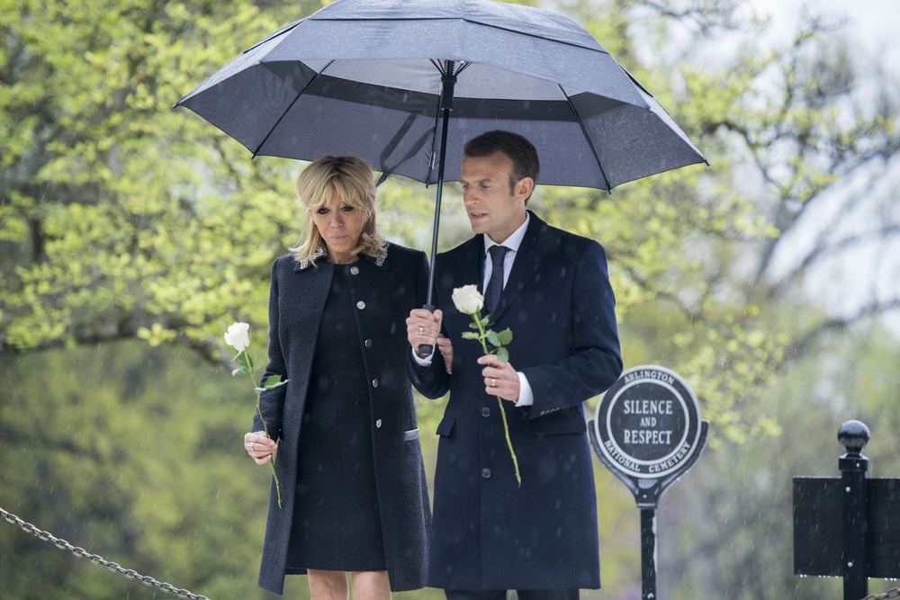 French President Emmanuel Macron Visits Arlington National Cemetery