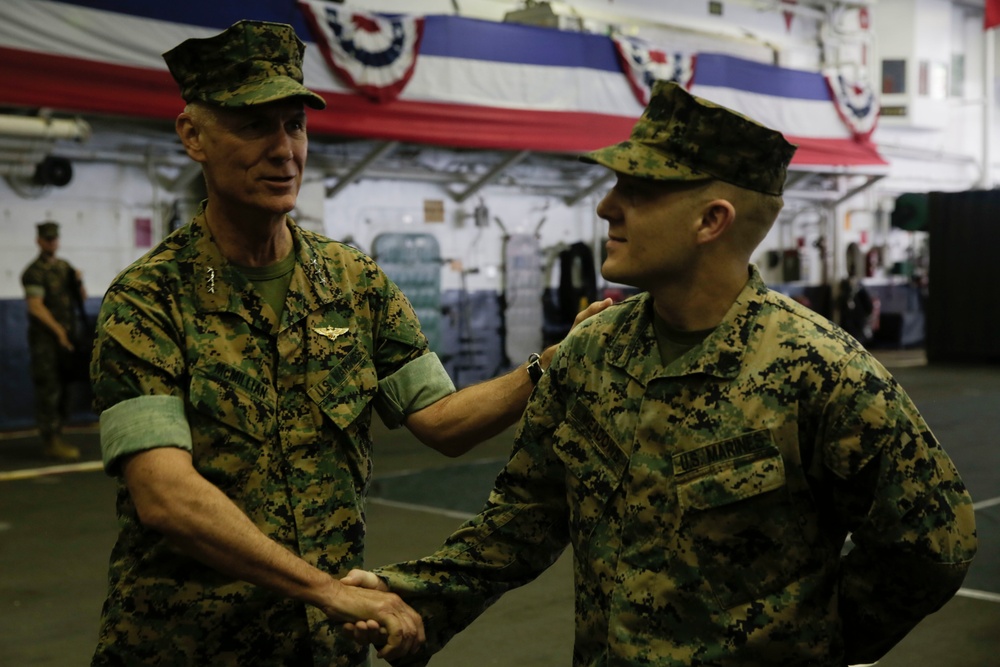 Lt Gen. McMillan Visits the Marines of USS Kearsarge