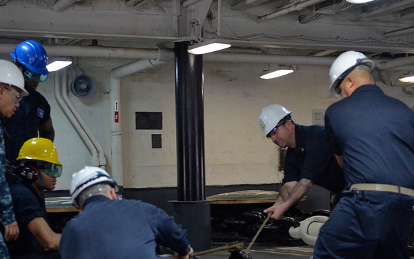 BLR Sailors secure the anchor.