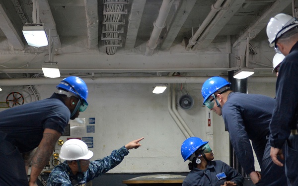 BLR Sailors secure the anchor.