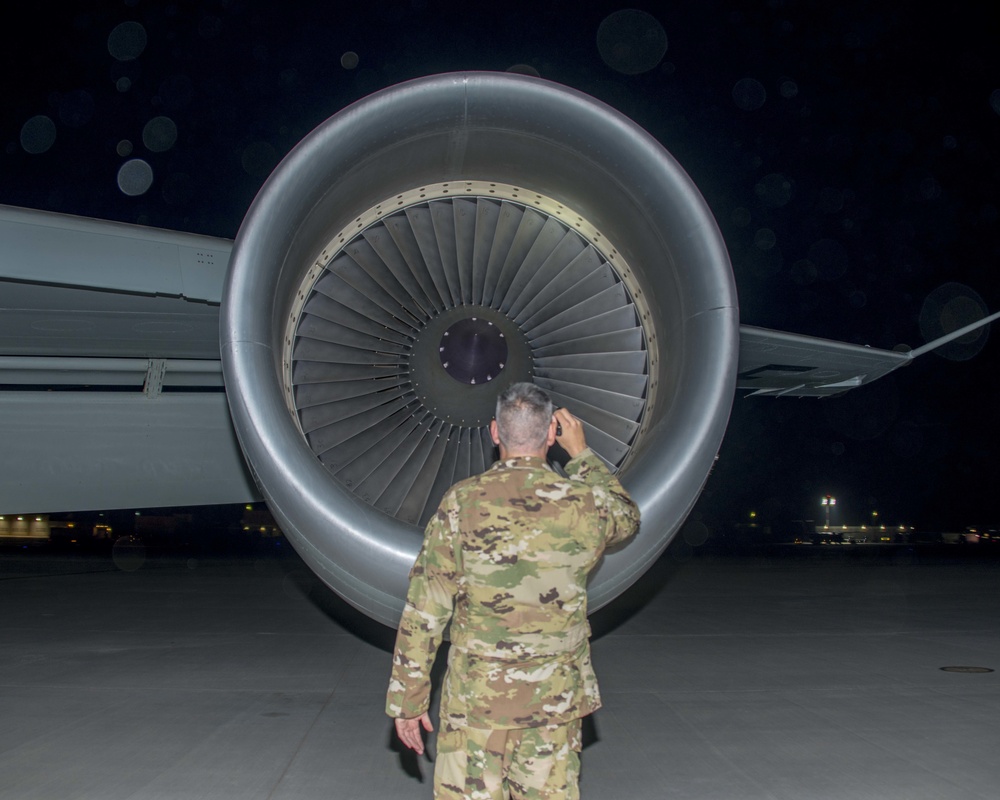 U.S. Air Force 21st Expeditionary Reconnaissance Squadron RC-135 Night Flight