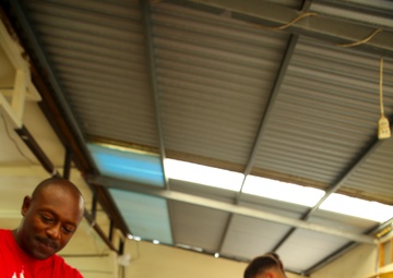 Marines help sort recyclables at Houjin Angel Kobo