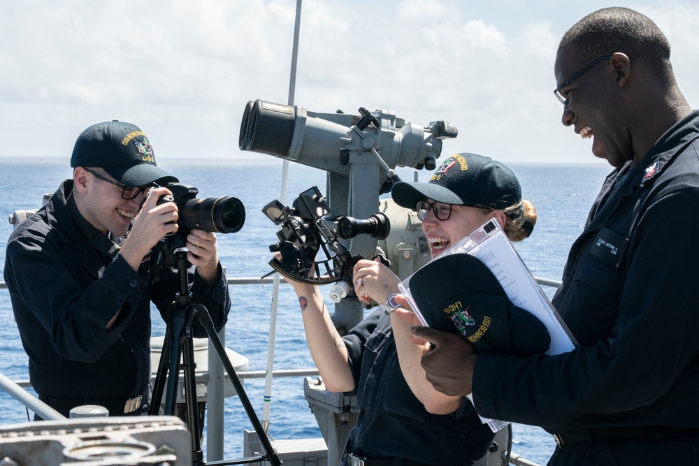 USS Bonhomme Richard (LHD 6) Quartermasters Conduct Navigation Training
