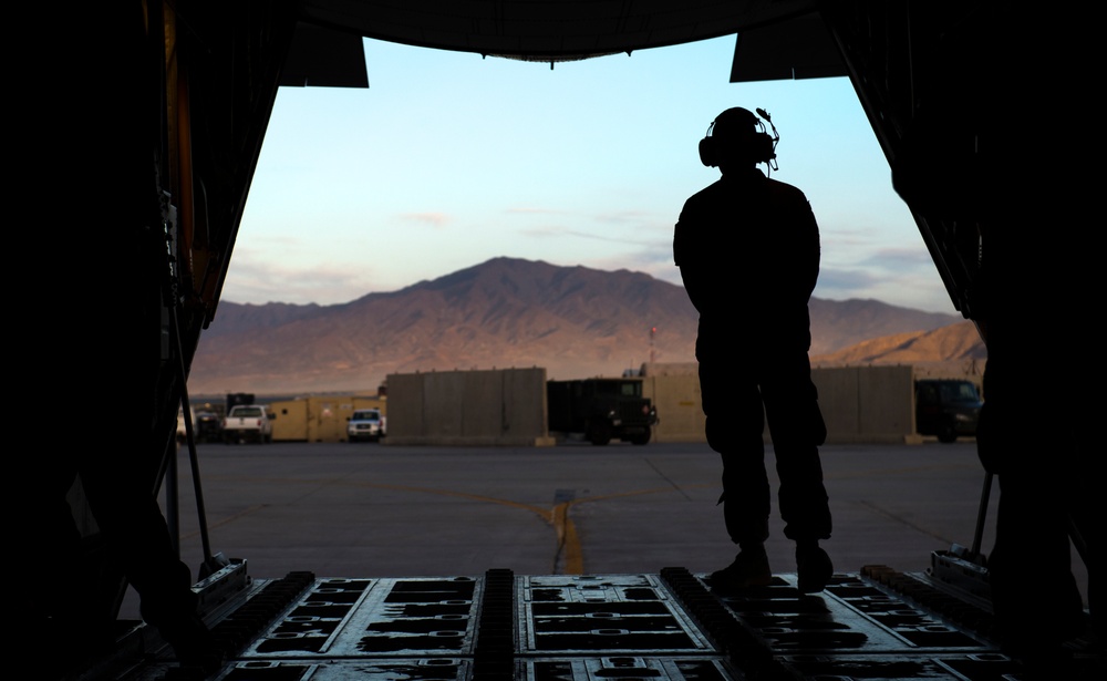 C-130s drop supplies over Afghanistan