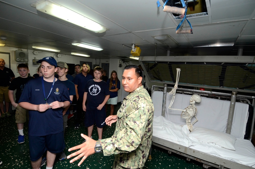 Sea Scouts Tour USS Frank Cable (AS 40)