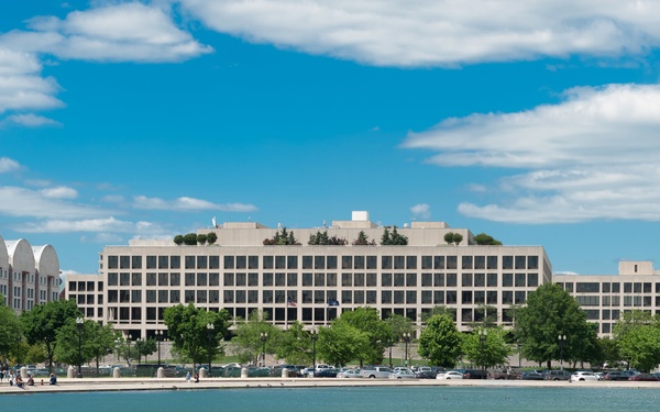 DOL Building Exterior Over Reflecting Pool