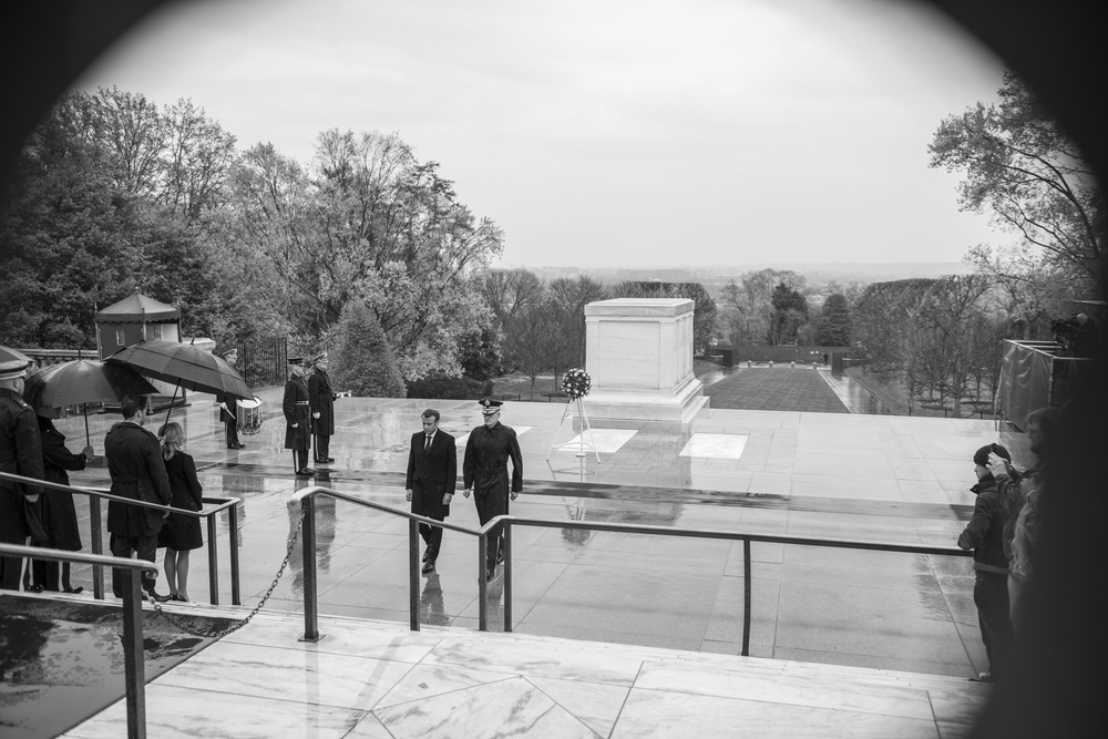 French President Emmanuel Macron Visits Arlington National Cemetery