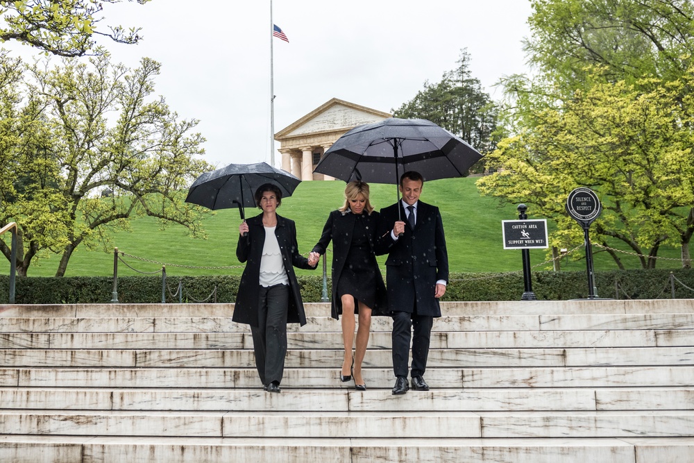 French President Emmanuel Macron Visits Arlington National Cemetery