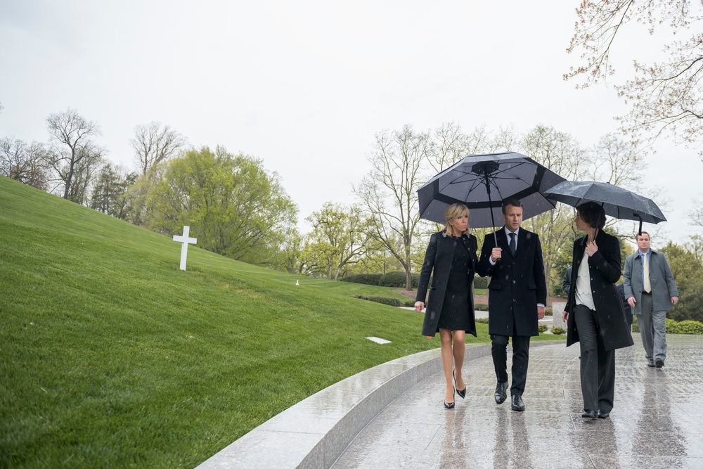 French President Emmanuel Macron Visits Arlington National Cemetery