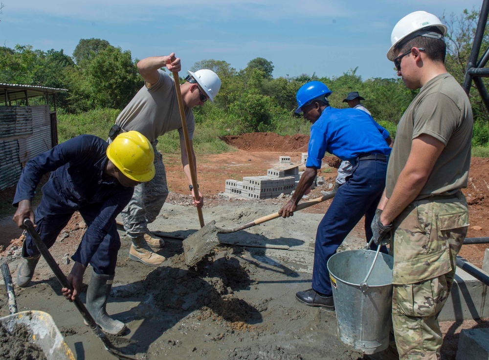 Seabees attached to Naval Mobile Construction Battalion (NMCB) 5 conduct engineering projects for PP18