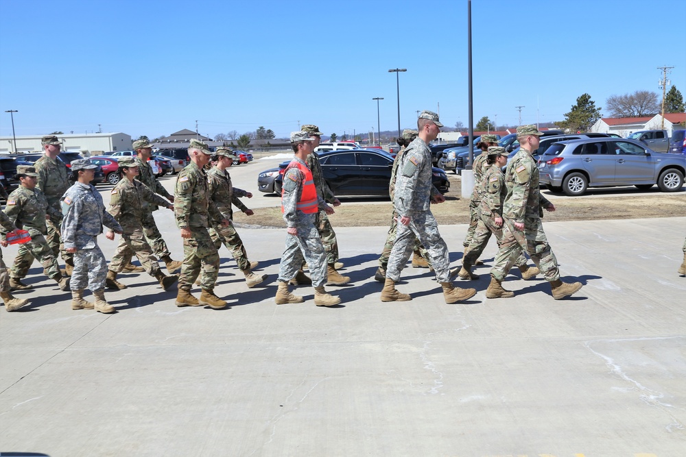 NCO Academy students hold classwide march on Army Reserve birthday at Fort McCoy