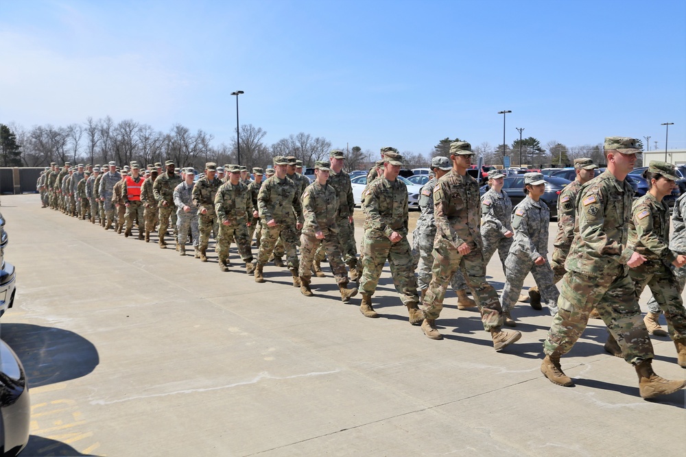 NCO Academy students hold classwide march on Army Reserve birthday at Fort McCoy