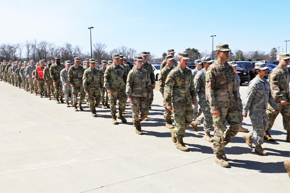 NCO Academy students hold classwide march on Army Reserve birthday at Fort McCoy