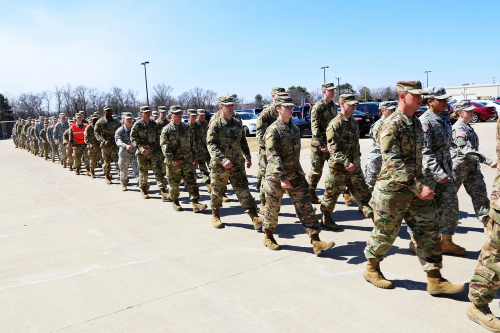 NCO Academy students hold classwide march on Army Reserve birthday at Fort McCoy