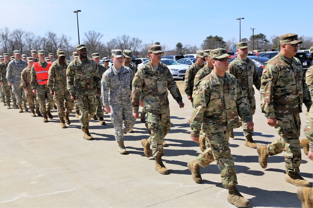 NCO Academy students hold classwide march on Army Reserve birthday at Fort McCoy