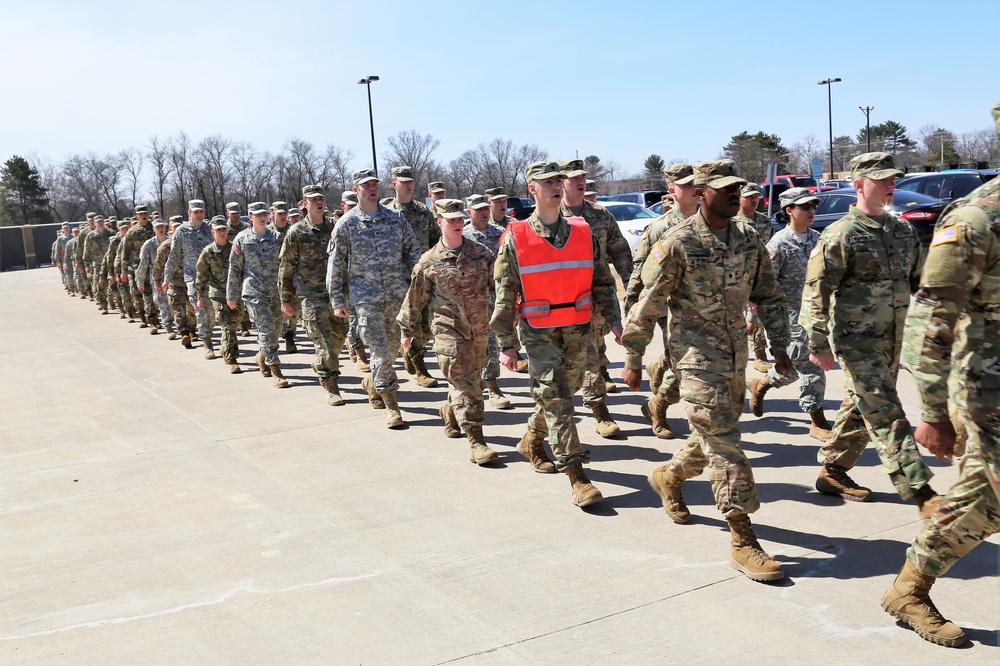 NCO Academy students hold classwide march on Army Reserve birthday at Fort McCoy