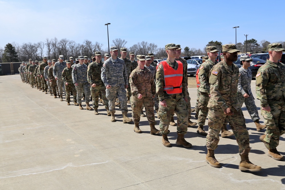 NCO Academy students hold classwide march on Army Reserve birthday at Fort McCoy