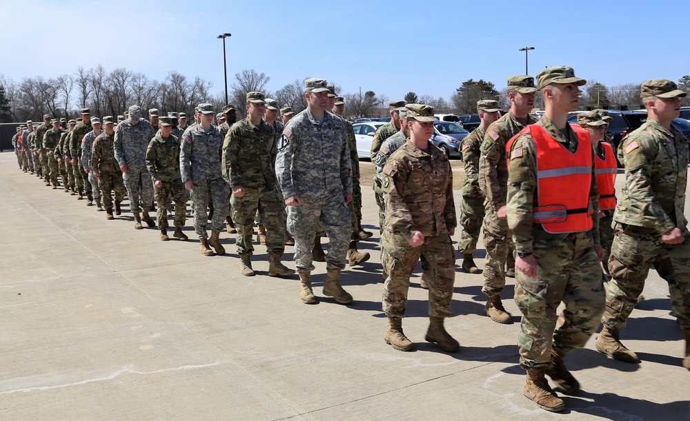 NCO Academy students hold classwide march on Army Reserve birthday at Fort McCoy