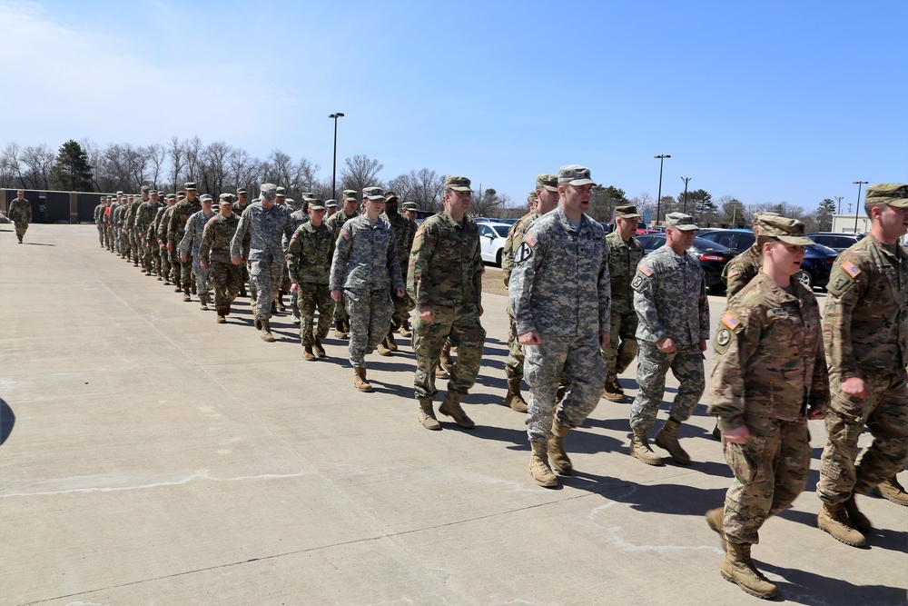 NCO Academy students hold classwide march on Army Reserve birthday at Fort McCoy