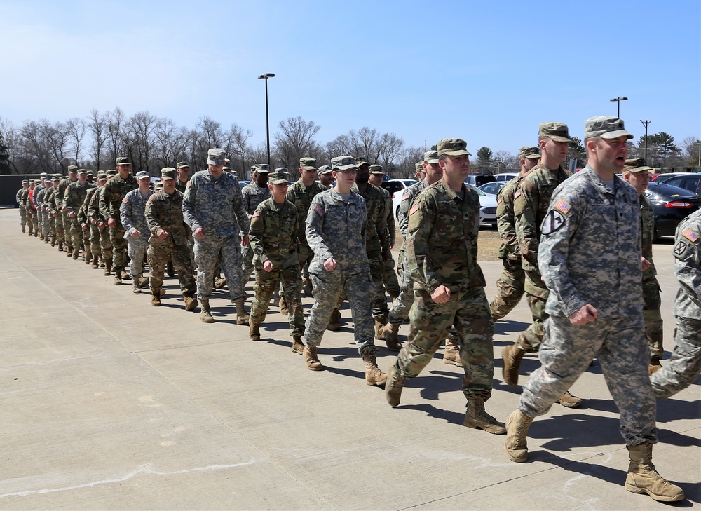 NCO Academy students hold classwide march on Army Reserve birthday at Fort McCoy