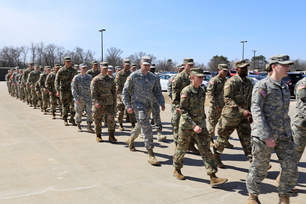 NCO Academy students hold classwide march on Army Reserve birthday at Fort McCoy