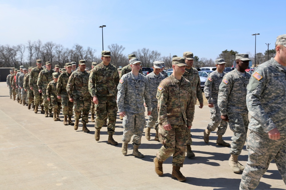 NCO Academy students hold classwide march on Army Reserve birthday at Fort McCoy