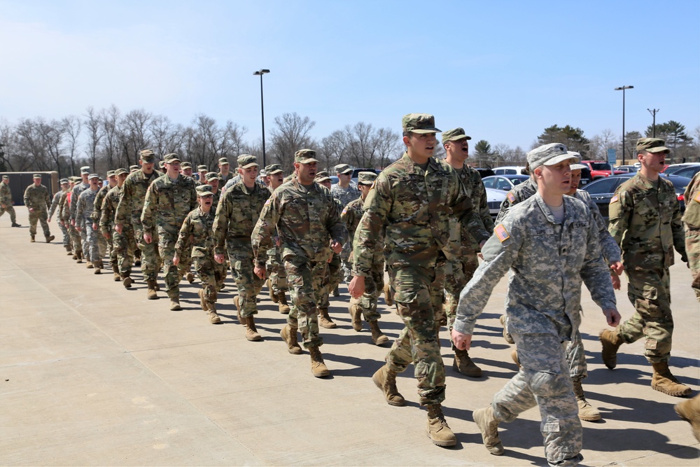 NCO Academy students hold classwide march on Army Reserve birthday at Fort McCoy