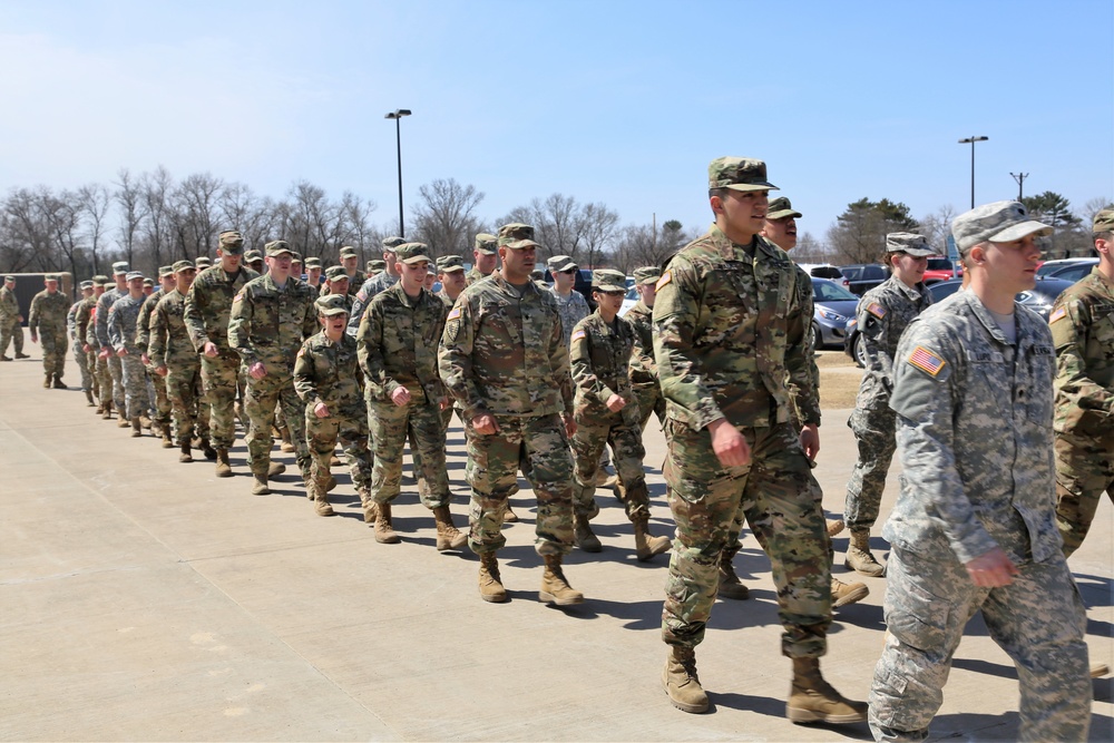 NCO Academy students hold classwide march on Army Reserve birthday at Fort McCoy