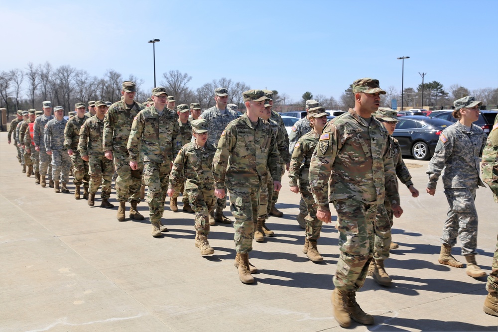 NCO Academy students hold classwide march on Army Reserve birthday at Fort McCoy