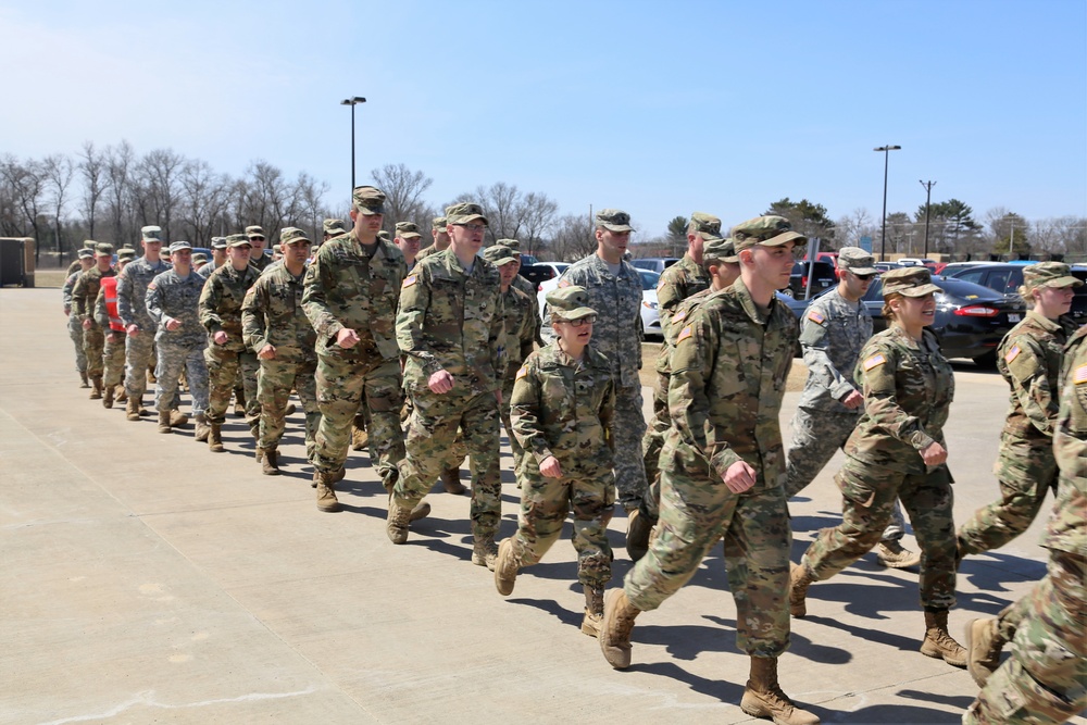 NCO Academy students hold classwide march on Army Reserve birthday at Fort McCoy