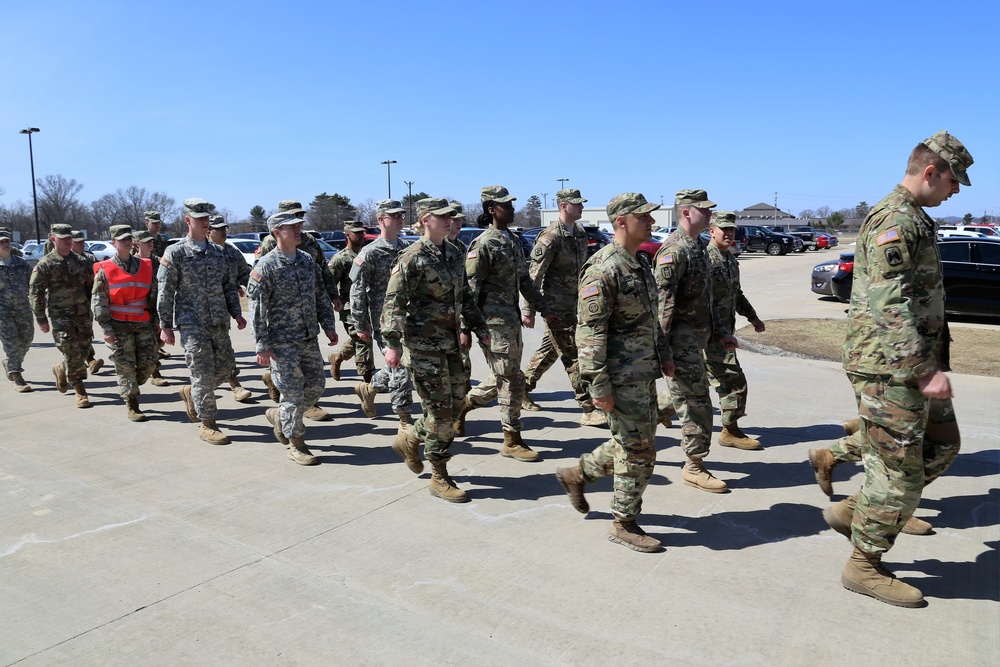 NCO Academy students hold classwide march on Army Reserve birthday at Fort McCoy