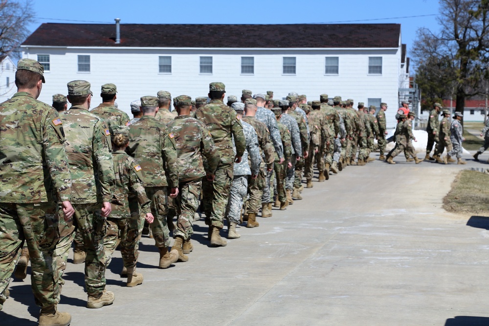 NCO Academy students hold classwide march on Army Reserve birthday at Fort McCoy