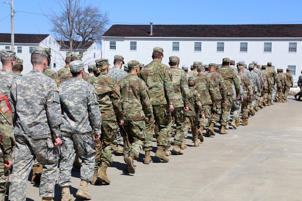 NCO Academy students hold classwide march on Army Reserve birthday at Fort McCoy