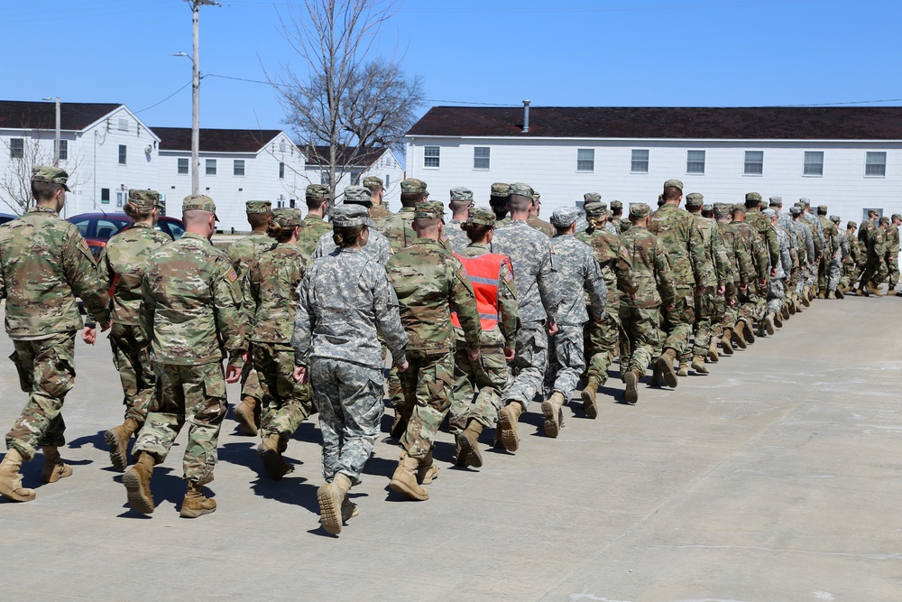 NCO Academy students hold classwide march on Army Reserve birthday at Fort McCoy