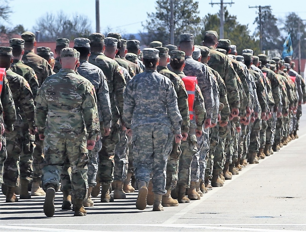 NCO Academy students hold classwide march on Army Reserve birthday at Fort McCoy