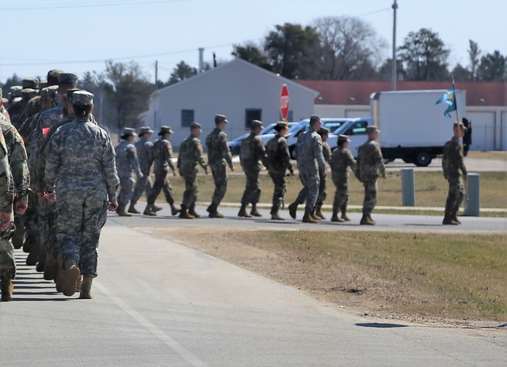 NCO Academy students hold classwide march on Army Reserve birthday at Fort McCoy