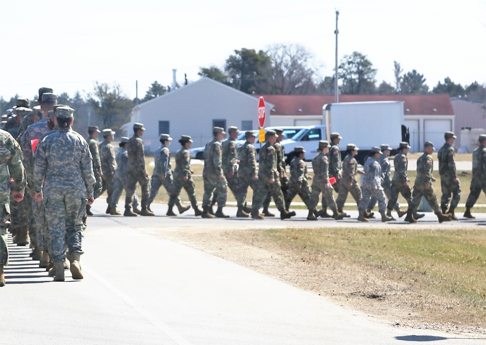 NCO Academy students hold classwide march on Army Reserve birthday at Fort McCoy